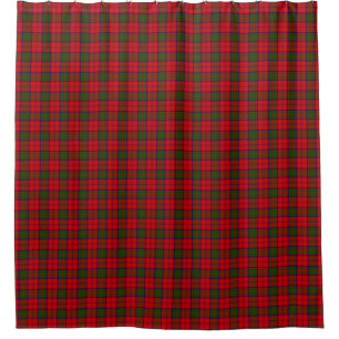 Rideaux De Douche Grant tartan rouge vert plaid