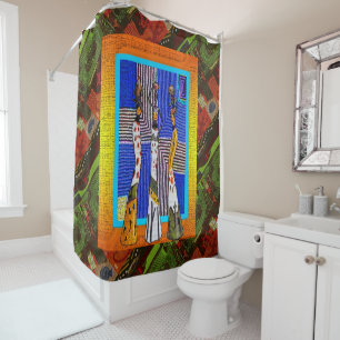 Rideaux De Douche Graphique Afrocentrique de Kwanzaa