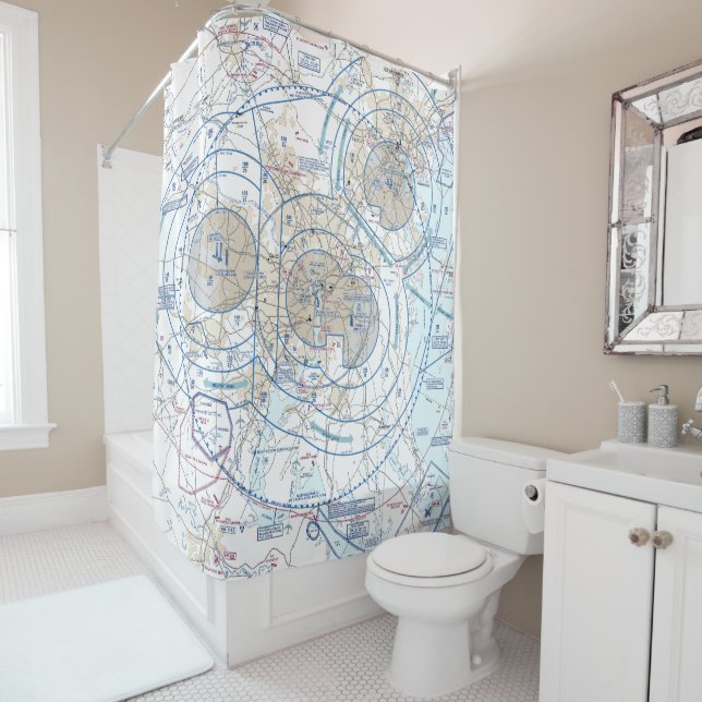 Rideaux De Douche Graphique de l'autoroute Baltimore-Washington (En situation)