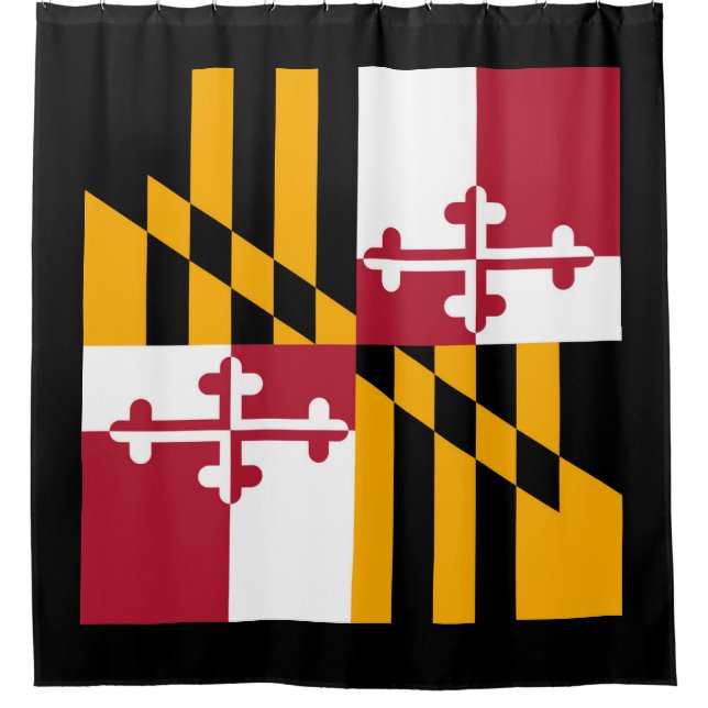 Rideaux De Douche Graphique du drapeau de l'état dynamique du Maryla (Devant)