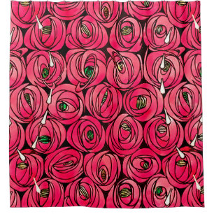 Rideaux De Douche Graphique rose Art Nouveau Rennie Macintosh