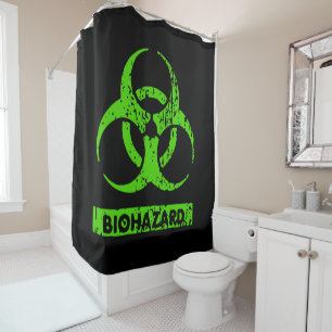 Rideaux De Douche Graphiques de produits chimiques de risque biologi