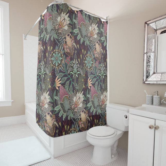 Rideaux De Douche grappe de raisin chintz steampunk (En situation)
