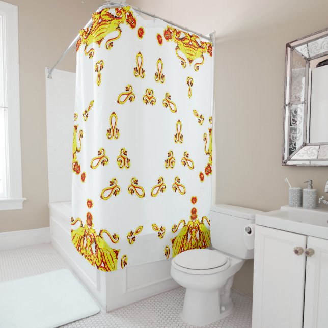Rideaux De Douche gras et beau  (En situation)