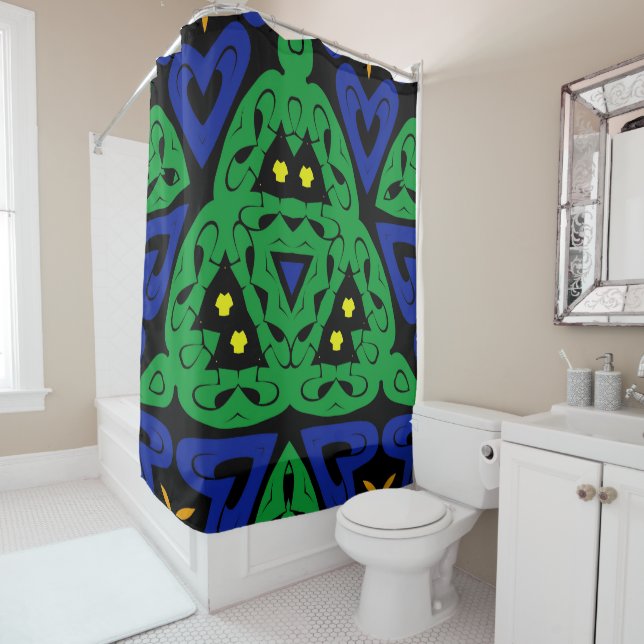 Rideaux De Douche gras et beau  (En situation)