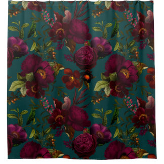 Rideaux De Douche Gras Gothique Night Moody Florals