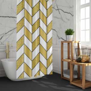 Rideaux De Douche Gras Parties scintillant Or moderne Herringbone Ch