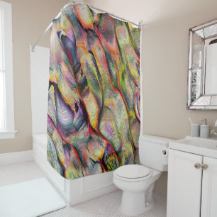 Rideaux De Douche Gravé de rugosité et d'aquarelle virtuelle