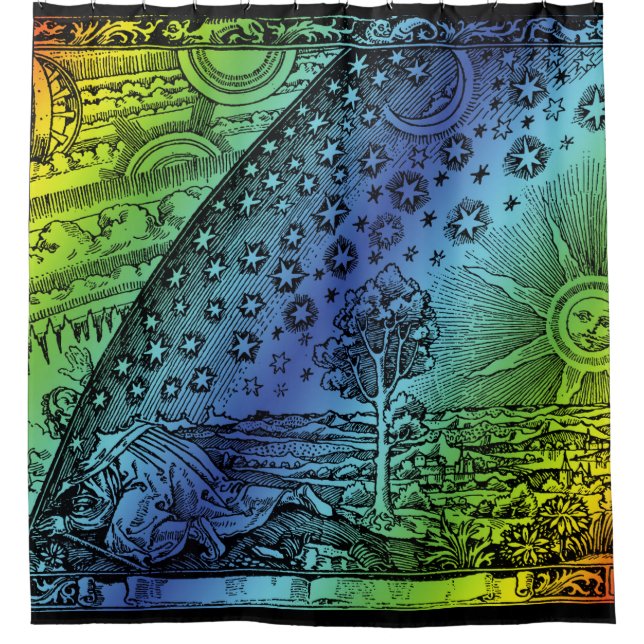 Rideaux De Douche Gravure Flammarion Ciel et Terre (Devant)