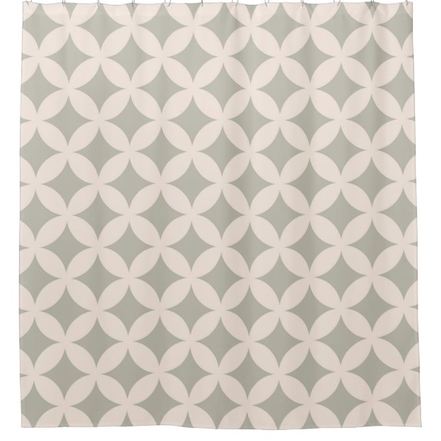 Rideaux De Douche Gray and Cream Geocircles Motif Design (Devant)