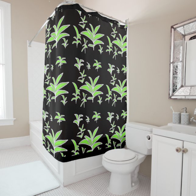 Rideaux De Douche Green leaf (En situation)