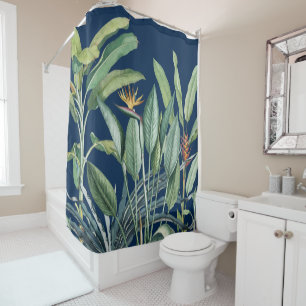 Rideaux De Douche Green Tropical Jungle Banana Tree Strelitzia