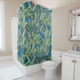 Rideaux De Douche Green Tropical Jungle Banana Tree Strelitzia