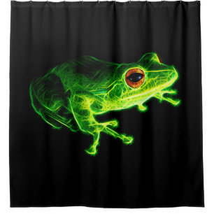 Rideaux De Douche Grenouille arboricole électrique vert néon - Descr