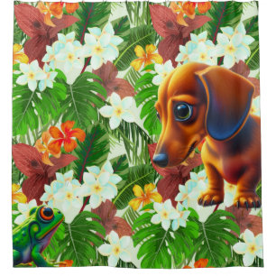 Rideaux De Douche Grenouille tropicale et teckel