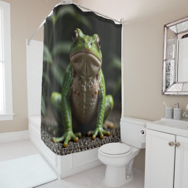 Rideaux De Douche Grenouille verte (En situation)