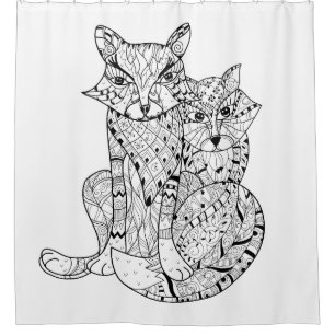 Rideaux De Douche Griffonnage de Fox de Boho