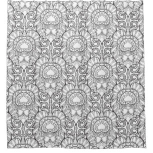 Rideaux De Douche Griffonnage de motif de plume de paon