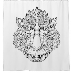 Rideaux De Douche Griffonnage de tête de singe