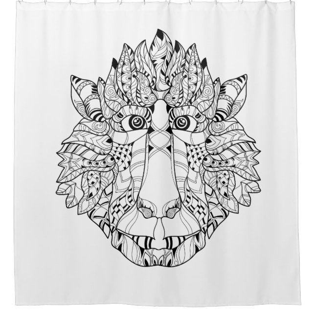Rideaux De Douche Griffonnage de tête de singe (Devant)
