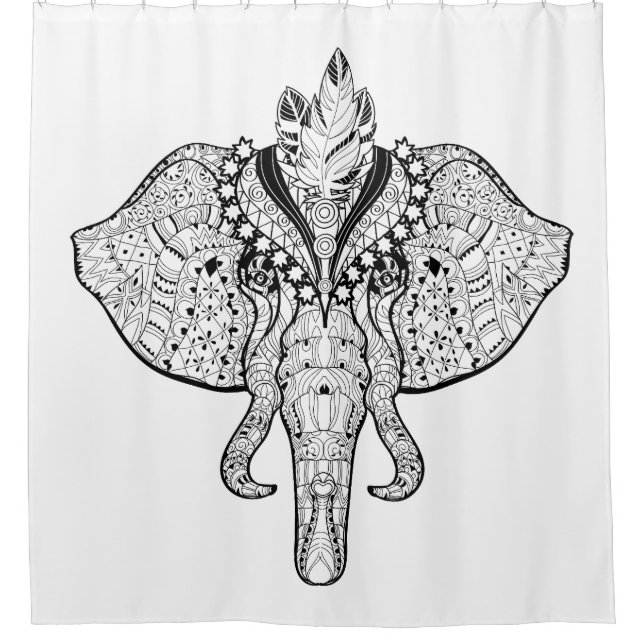 Rideaux De Douche Griffonnage d'éléphant de cirque (Devant)