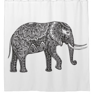 Rideaux De Douche Griffonnage stylisé d'éléphant d'imaginaire
