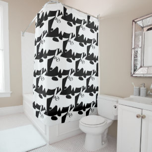 Rideaux De Douche griffonnages de bull-terrier de teckel