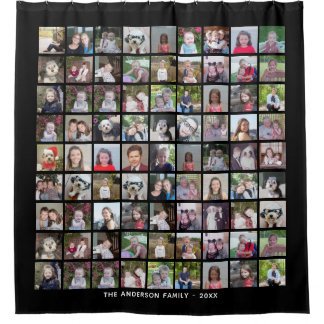 Rideaux De Douche Grille de collage photo de 81 Carrés avec texte -