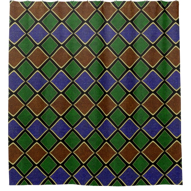 Rideaux De Douche Grille Diamant Arlequin : Harmonie Texturée (Devant)