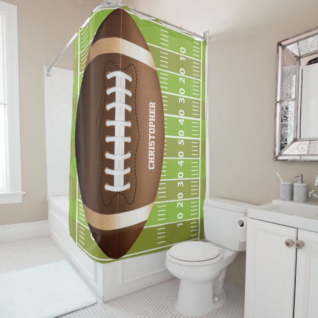Rideaux De Douche Grille personnalisée Football sur le terrain (En situation)