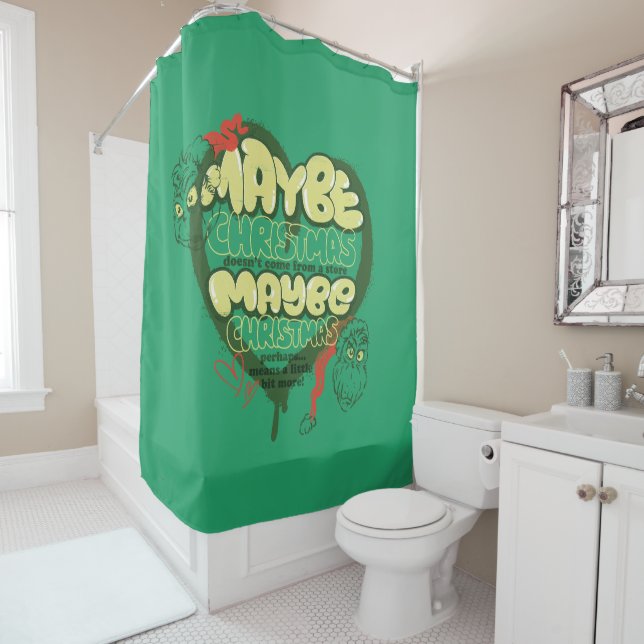 Rideaux De Douche Grinch | Citation de Noël (En situation)