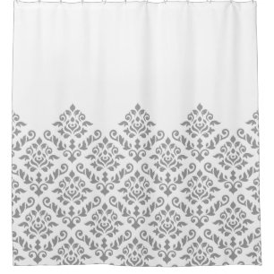 Rideaux De Douche Gris baroque de motif de pièce de damassé sur le