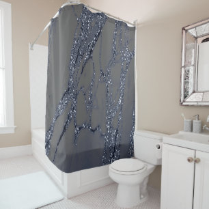 Rideaux De Douche Gris bleu en pierre de marbre de parties