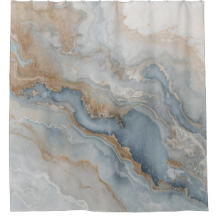 Rideaux De Douche Gris Bleu Poussiéreux Brun Beige Abstrait