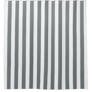 Rideaux De Douche Gris Charbon Blanc Rayure Vertical NL #0