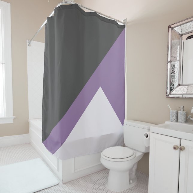 Rideaux De Douche Gris de charbon et pourpre défraîchi (En situation)