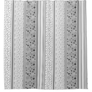 Rideaux De Douche Gris des rayures BOHO rétro