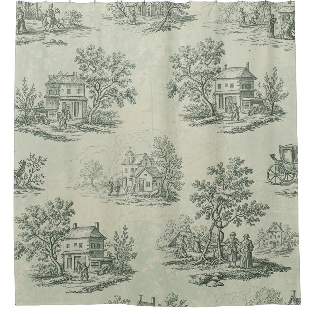Rideaux De Douche Gris doux Toile de ferme rustique Campagne (Devant)