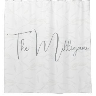 Rideaux De Douche Gris et blanc personnalisés minimalistes