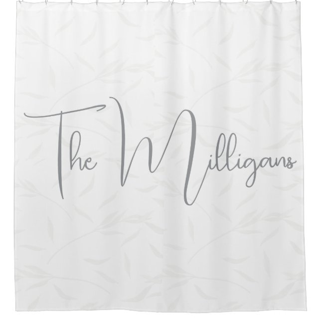 Rideaux De Douche Gris et blanc personnalisés minimalistes (Devant)