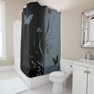 Rideaux De Douche Gris noir de contemporain et orageux saisissant