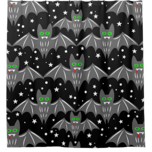 Rideaux De Douche gris noir halloween vampire chauve-souris crocs ef