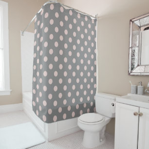Rideaux De Douche Gris & rose blush pois point moderne