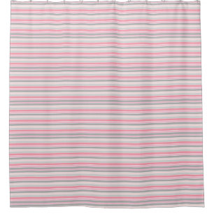 Rideaux De Douche Gris rose et vert clair rayures