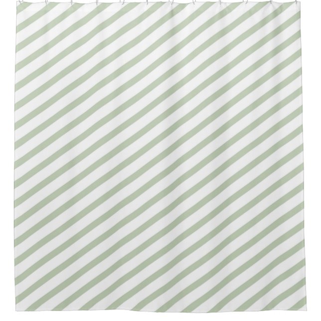 Rideaux De Douche Gris vert et blanc en diagonale (Devant)