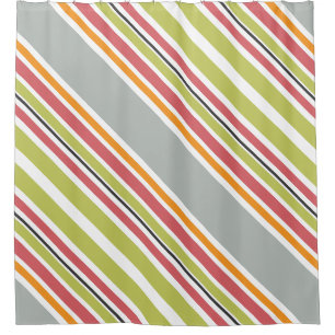 Rideaux De Douche Gris vert gris orange rose