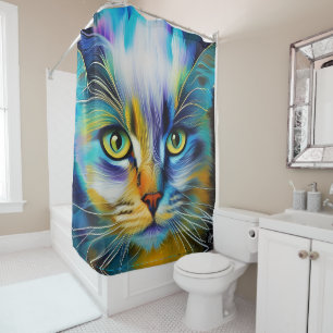 Rideaux De Douche Gros plan d'un chaton siamois coloré