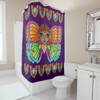 Rideaux De Douche Gros yeux et ailes papillon