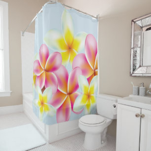 Rideaux De Douche Groupe tropical de fleurs de Plumeria