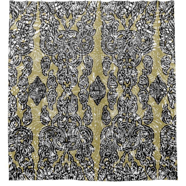 Rideaux De Douche  grunge sans soudure patternethnic floral cambodgi (Devant)